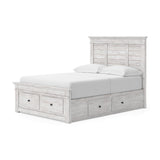 Makidern Whitewash Full Panel Storage Bed from Ashley - Luna Furniture
