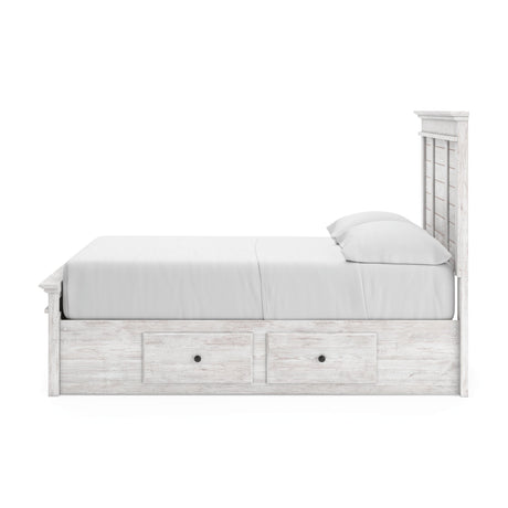 Makidern Whitewash Full Panel Storage Bed from Ashley - Luna Furniture