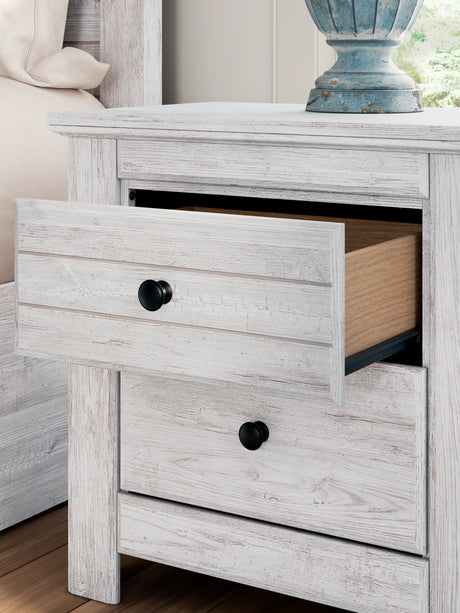 Makidern Whitewash Storage Panel Bedroom Set with 4 Drawers from Ashley - Luna Furniture