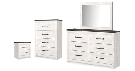 Gerridan White Rustic and Rustic Gray Dresser, Mirror, Chest and Nightstand from Ashley - Luna Furniture
