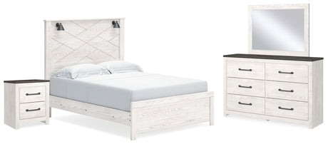 Gerridan White/Gray LED Panel Bedroom Set from Ashley Furniture - Luna Furniture