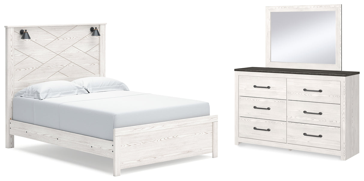 Gerridan White/Gray LED Panel Bedroom Set from Ashley Furniture - Luna Furniture
