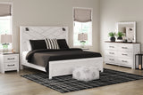 Gerridan White/Gray LED Panel Bedroom Set from Ashley Furniture - Luna Furniture