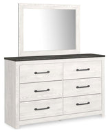 Gerridan White/Gray Queen Panel Bed with Mirrored Dresser, Chest and 2 Nightstands from Ashley Furniture - Luna Furniture