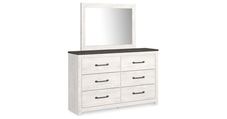 Gerridan White/Gray Queen Panel Bed with Dresser and Mirror, Chest and 2 Nightstands from Ashley Furniture - Luna Furniture