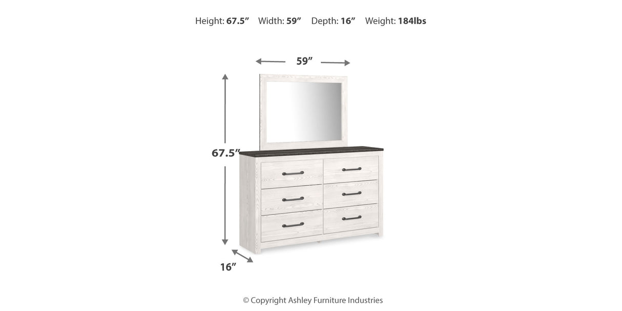 Gerridan White Rustic and Rustic Gray Dresser, Mirror, Chest and Nightstand from Ashley - Luna Furniture