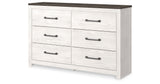 Gerridan White/Gray Queen Panel Bed, Dresser, Chest and Nightstand from Ashley Furniture - Luna Furniture