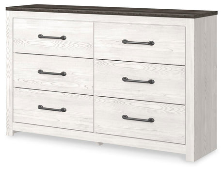 Gerridan Queen Panel Bed with Dresser in White/Gray from Ashley - Luna Furniture