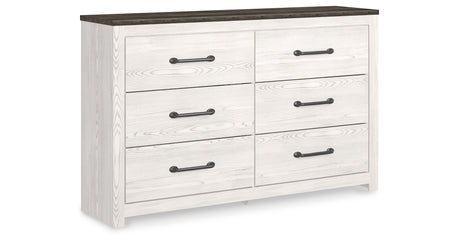 Gerridan King Panel Bed with Dresser in White/Gray from Ashley - Luna Furniture