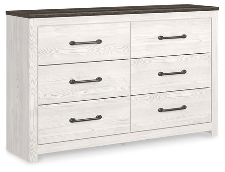 Gerridan Queen Panel Bed with Mirrored Dresser and 2 Nightstands in White/Gray from Ashley - Luna Furniture