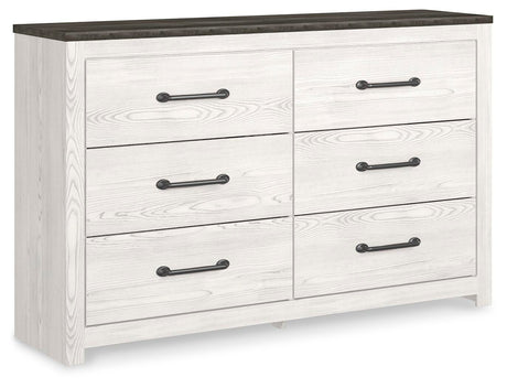 Gerridan Queen Panel Bed with Dresser in White/Gray from Ashley - Luna Furniture