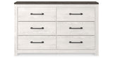 Gerridan White/Gray King Panel Bed, Dresser, Chest and 2 Nightstands from Ashley Furniture - Luna Furniture