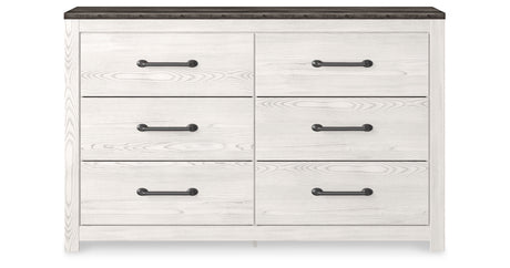 Gerridan King Panel Bed with Dresser in White/Gray from Ashley - Luna Furniture