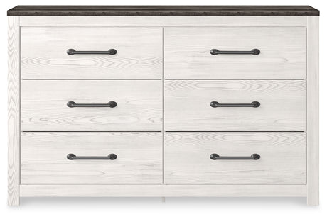Gerridan Queen Panel Bed with Mirrored Dresser and 2 Nightstands in White/Gray from Ashley - Luna Furniture