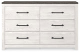 Gerridan Queen Panel Bed with Dresser in White/Gray from Ashley - Luna Furniture