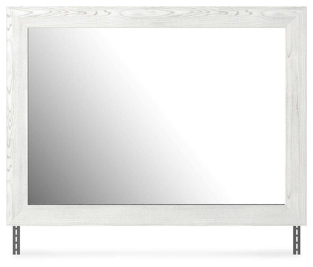 Gerridan Queen Panel Bed with Mirrored Dresser and 2 Nightstands in White/Gray from Ashley Furniture - Luna Furniture