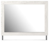 Gerridan Queen Panel Bed with Mirrored Dresser and 2 Nightstands in White/Gray from Ashley Furniture - Luna Furniture