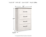Gerridan King Panel Bed with Mirrored Dresser and Chest in White/Gray from Ashley Furniture - Luna Furniture