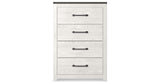 Gerridan White/Gray King Panel Bed, Chest and 2 Nightstands from Ashley Furniture - Luna Furniture