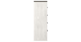 Gerridan King Panel Bed with Mirrored Dresser, Chest and 2 Nightstands in White/Gray from Ashley Furniture - Luna Furniture