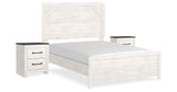 Gerridan White/Gray Full Panel Bed and 2 Nightstands from Ashley Furniture - Luna Furniture