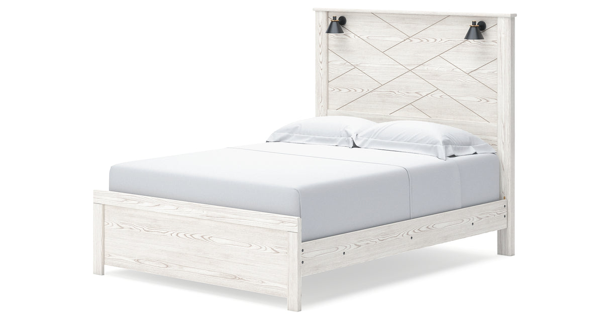 Gerridan Queen Panel Bed with Dresser and 2 Nightstands in White/Gray from Ashley Furniture - Luna Furniture