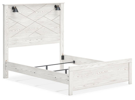 Gerridan Queen Panel Bed with Dresser in White/Gray from Ashley - Luna Furniture