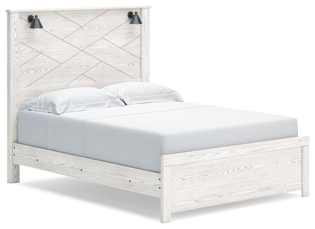Gerridan Queen Panel Bed with Dresser in White/Gray from Ashley - Luna Furniture