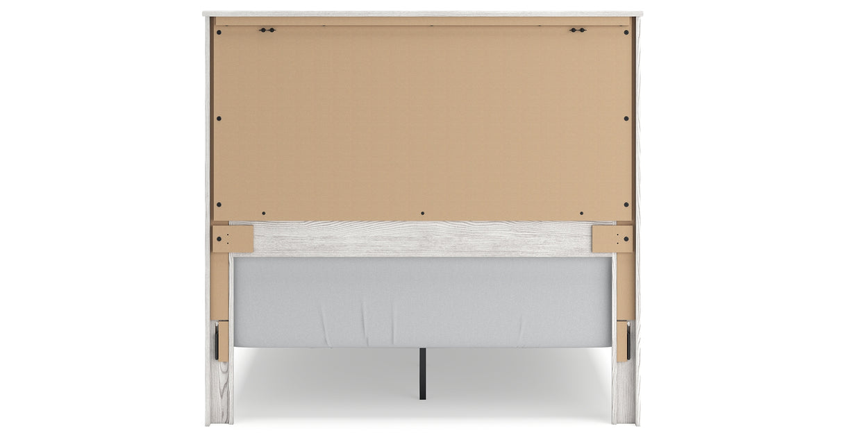 Gerridan Queen Panel Bed with 2 Nightstands in White/Gray from Ashley Furniture - Luna Furniture