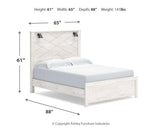 Gerridan Queen Panel Bed with 2 Nightstands in White/Gray from Ashley Furniture - Luna Furniture