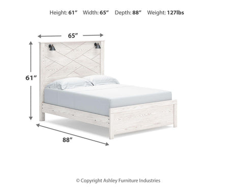 Gerridan Queen Panel Bed with Dresser in White/Gray from Ashley - Luna Furniture