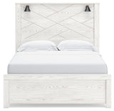 Gerridan Queen Panel Bed with Dresser in White/Gray from Ashley - Luna Furniture