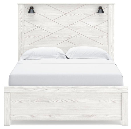 Gerridan Queen Panel Bed with Dresser in White/Gray from Ashley - Luna Furniture