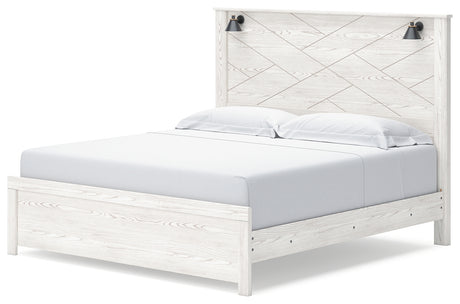 Gerridan White King LED Panel Bed from Ashley - Luna Furniture