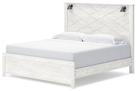 Gerridan White King LED Panel Bed from Ashley Furniture - Luna Furniture