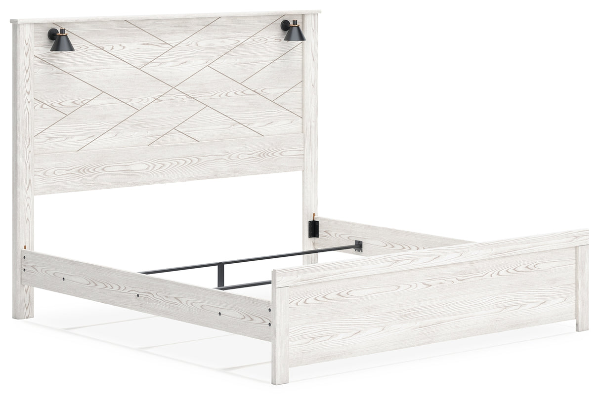 Gerridan White/Gray LED Panel Bedroom Set from Ashley Furniture - Luna Furniture