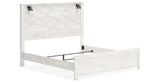 Gerridan King Panel Bed with Dresser in White/Gray from Ashley Furniture - Luna Furniture