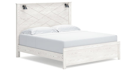Gerridan King Panel Bed with Dresser in White/Gray from Ashley - Luna Furniture