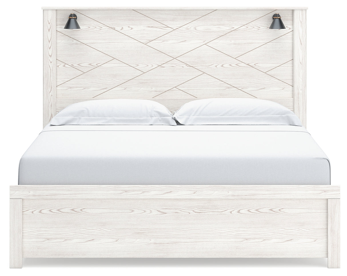 Gerridan White/Gray LED Panel Bedroom Set from Ashley Furniture - Luna Furniture