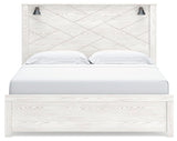 Gerridan White King LED Panel Bed from Ashley Furniture - Luna Furniture