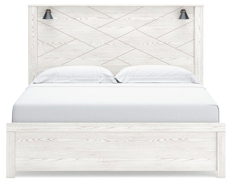 Gerridan White King LED Panel Bed from Ashley Furniture - Luna Furniture