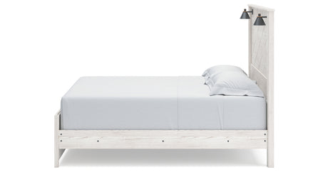 Gerridan King Panel Bed with Dresser and 2 Nightstands in White/Gray from Ashley - Luna Furniture