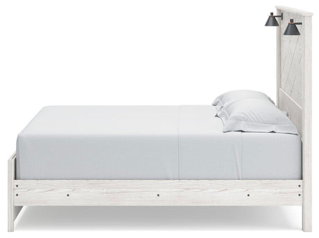 Gerridan White King LED Panel Bed from Ashley Furniture - Luna Furniture