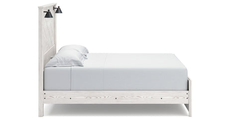 Gerridan King Panel Bed with Dresser in White/Gray from Ashley - Luna Furniture