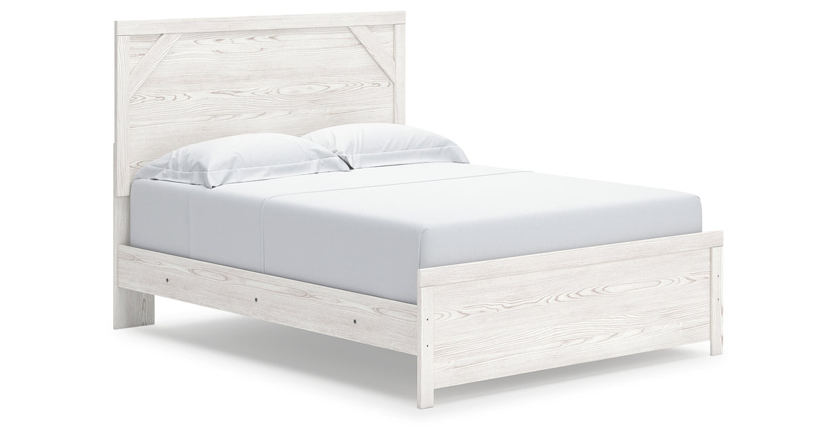 Gerridan White/Gray Queen Panel Bed with Dresser and Mirror, Chest and 2 Nightstands from Ashley Furniture - Luna Furniture