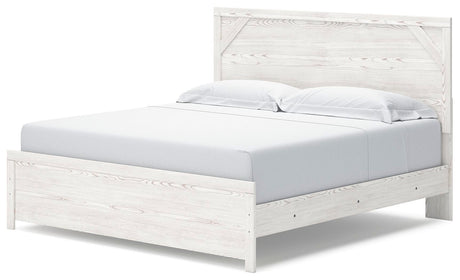 Gerridan White/Gray King Panel Bed with Mirrored Dresser and 2 Nightstands from Ashley - Luna Furniture