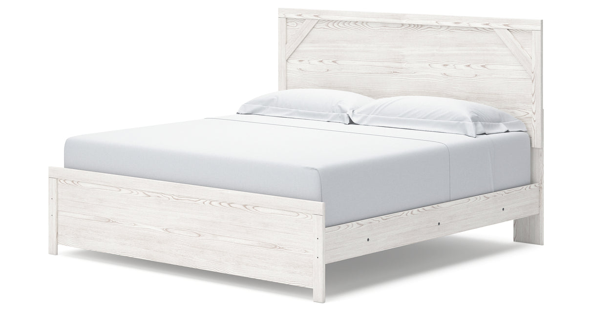 Gerridan White/Gray King Panel Bed, Dresser and 2 Nightstands from Ashley Furniture - Luna Furniture