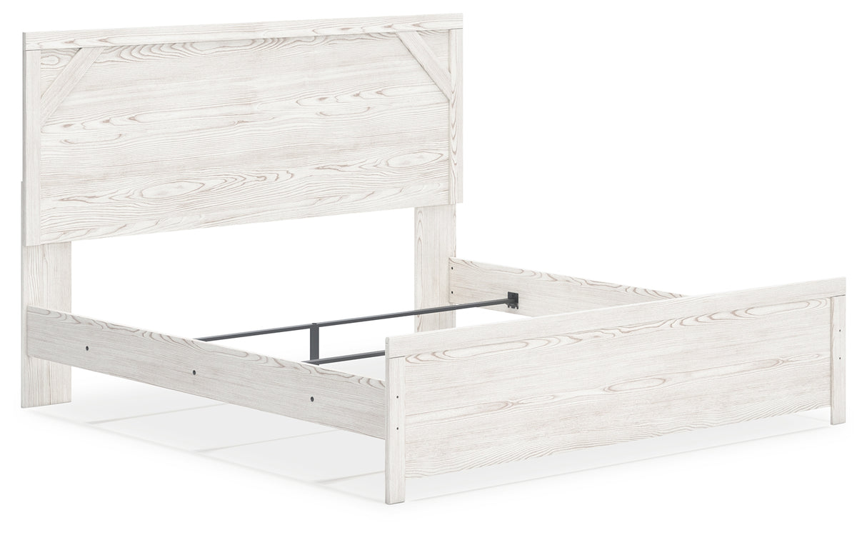 Gerridan White/Gray King Panel Bed, Chest and Nightstand from Ashley Furniture - Luna Furniture