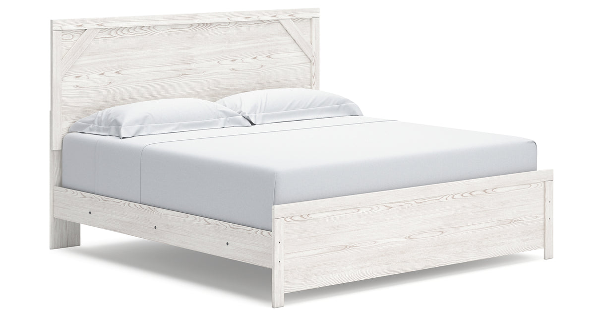 Gerridan White/Gray King Panel Bed, Dresser, Chest and 2 Nightstands from Ashley Furniture - Luna Furniture