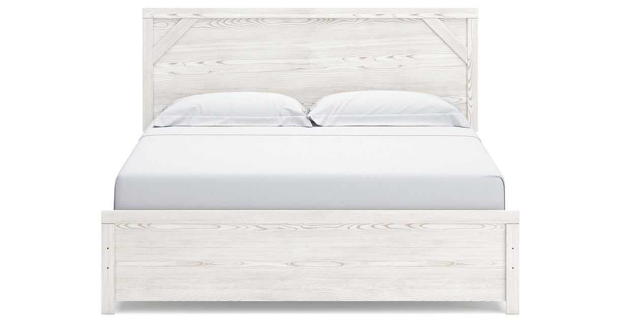 Gerridan White/Gray King Panel Bed, Dresser and 2 Nightstands from Ashley Furniture - Luna Furniture